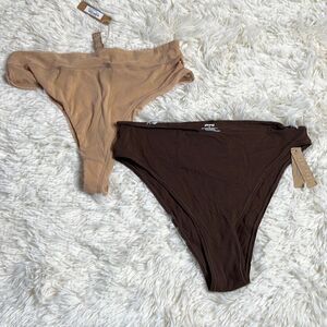 Skims Thong Clay & Cheeky brief coco NWT Size 3X